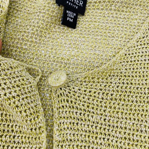Eileen Fisher Linen Knit Short Sleeve Cardigan - Picture 5 of 9
